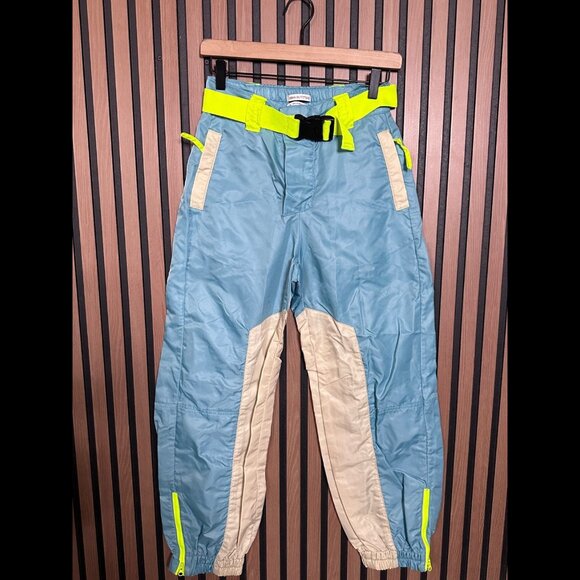 Urban Outfitters Cargo Pants XS Womens Blue Utility Cargo Neon Colors Buckle - Picture 1 of 9